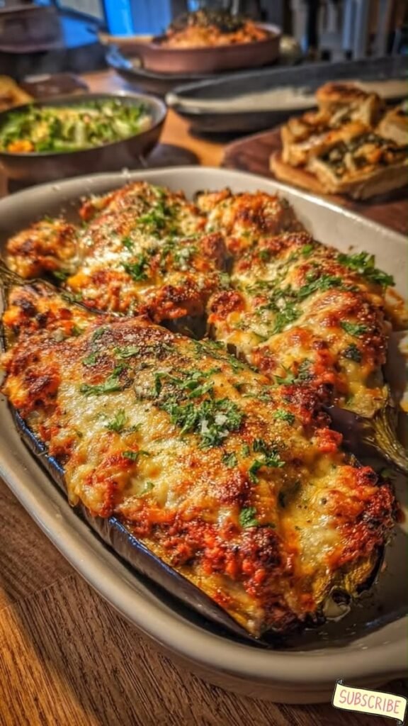 Loaded Stuffed Eggplant Boats