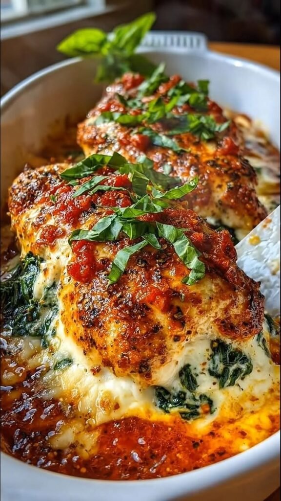 Spinach-Stuffed Chicken with Mozzarella