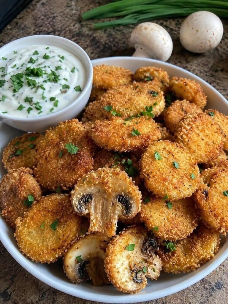Crispy Garlic Mushroom Bites
