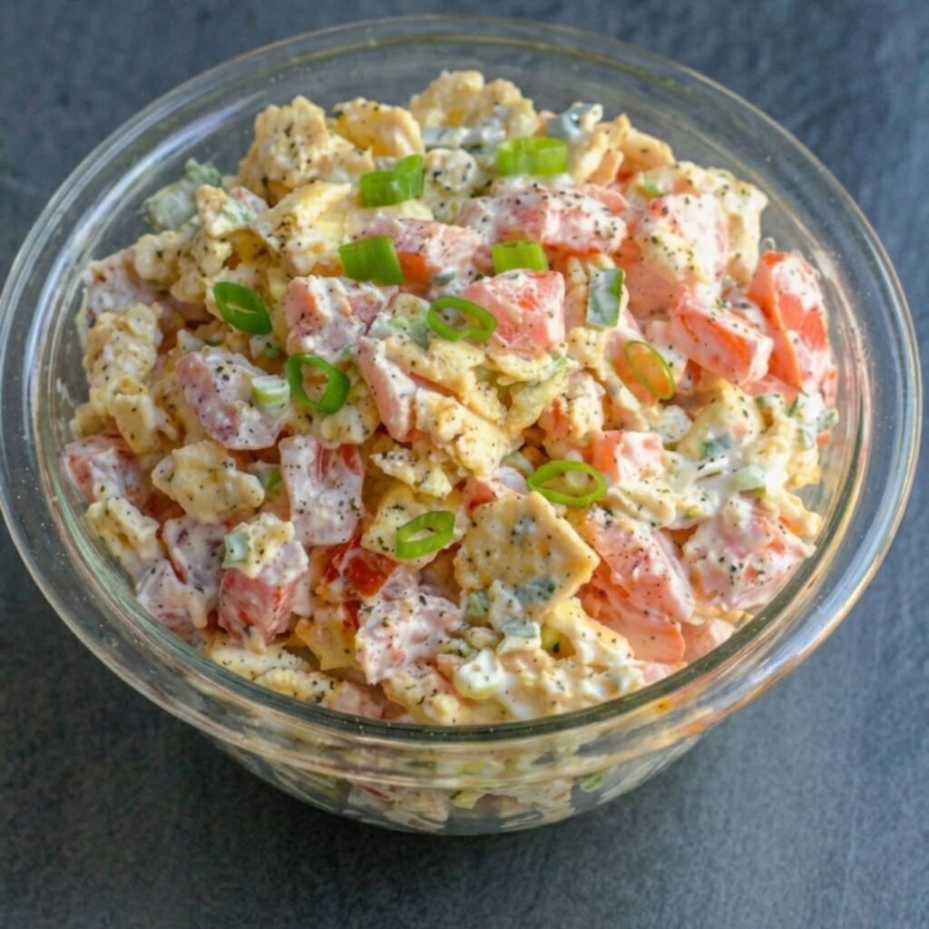 Lighter Tomato Cracker Salad