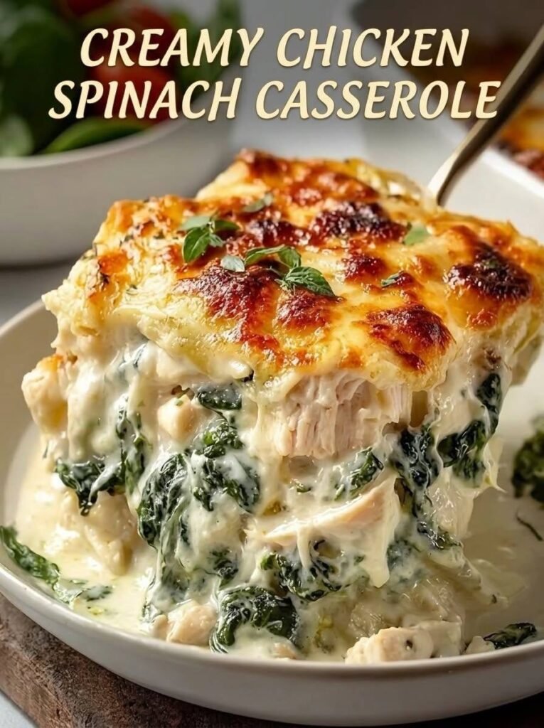 Creamy Chicken Spinach Casserole