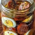 Pickled Eggs, Sausage & Onions