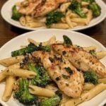 Garlic Parmesan Chicken with Roasted Broccoli Penne