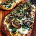 Cheesy Mushroom & Spinach Garlic Pizza