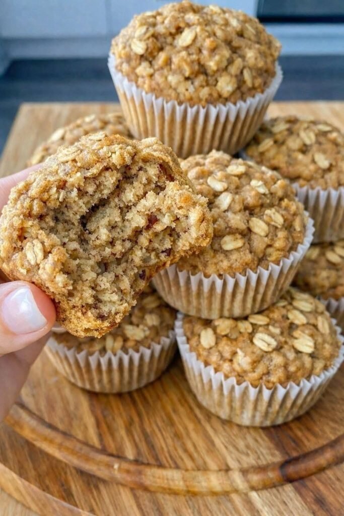Soft & Fluffy Oatmeal Muffins