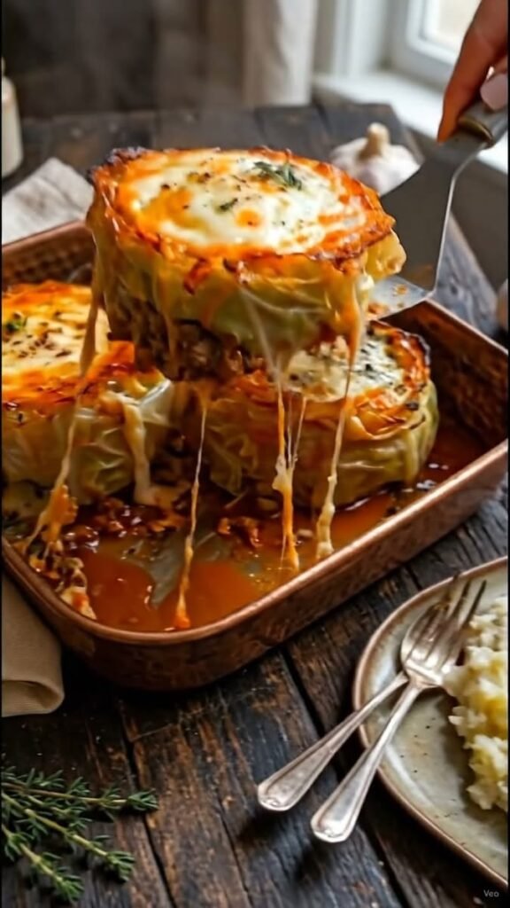 Cheesy Stuffed Cabbage Rolls