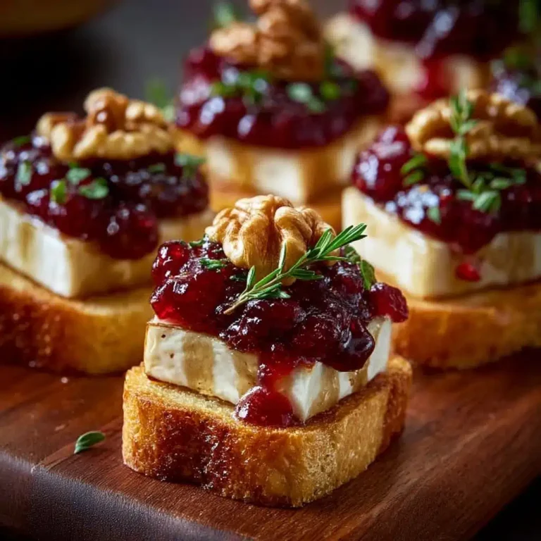 Crispy Brie, Cranberry & Walnut Toasts with Honey