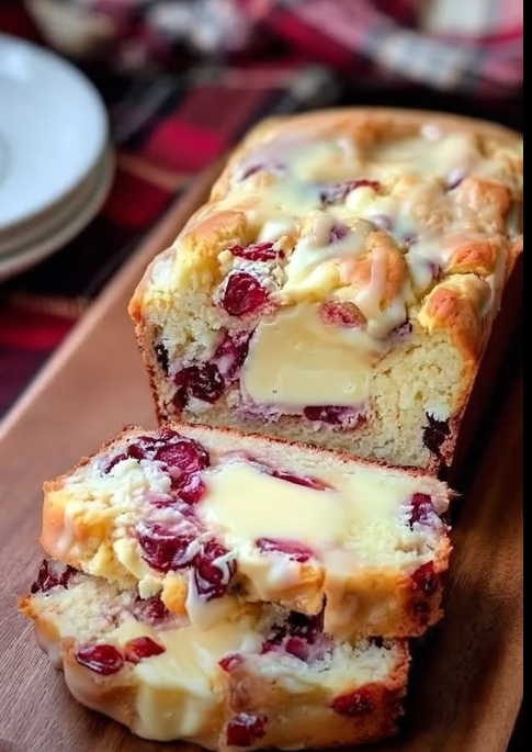 Cranberry White Chocolate Cream Cheese Loaf