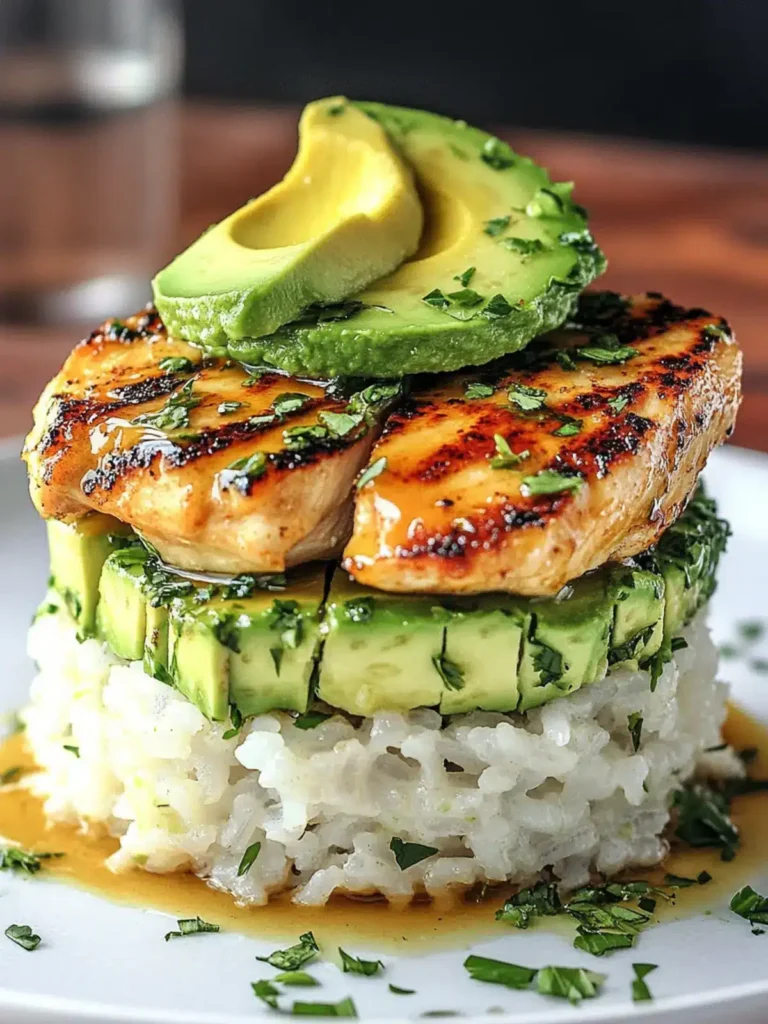 Honey Lime Chicken & Avocado Rice Stack